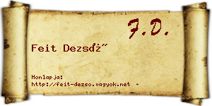 Feit Dezső névjegykártya