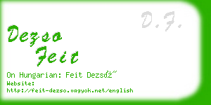 dezso feit business card